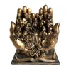 Dekorativa figurer The Last Supper Staty Christian Religious Harts Hand Palm Sculpture 101A