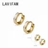 Hoop Earrings LAVIFAM 1 Pair S925 Sterling Silver Drop Glue Women Ear Buckle Hoops Elegant Small Earring Jewelry Woman 925