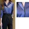 Женские блузки шелковые женские рубашка с длинным рукавом мода женщина 2022 Сатинированные топы женские рубашки и блуз