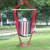 Hammocks algodão corda de algodão Cadeira de balanço de giro Hammock portátil com almofada de pé de madeira de madeira relaxamento externo acampamento pendurar assento