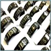 Band Rings Wholesale 36Pcs Black 8Mm Jesus Cross 316L Stainless Steel Rings Christian Enamel Fashion Band Jewelry Finger Ring Drop De Dhnqw