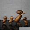 Craft Tools The Deense Puppet Woodcarving Classic Creative Home Furnishing Ornaments Small Duck Soft Decoration Housing Study Deskto Dhwm2