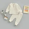 Set di abbigliamento 0-3 anni Autunno Inverno Baby Boy Girl Clothest Set Born Infant Toddler Button Top Pantaloni Abiti casual