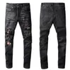 Stretchhål distressed jeans Designer Jeans Skinny Ripped Destroyed Slim Fit Hip Hop Byxor Med För Män jeansbyxor Biker motorcykel rock revival byxor mode