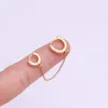 Hoop Earrings 1Pc Fashion Cz Double Circle Tassel Cartilage For Women Men Retractable Chain Huggie Piercing Jewelry