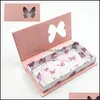 Packing Boxes Butterfly Printed False Eyelash Packaging Case Empty Glitter Magnetic Mink Eyelashes Box With Tray Drop Delivery Offic Dhly8