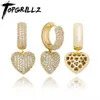 Stud Topgrillz Heart Earrings High Quality Iced Out Cubic Zirconia Hip Hop Fashion Delicate Smycken för Gift Women 2211098506634