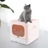 Outros gatos fornecem caixa de areia portátil com tampa de bandeja dobrável de entrada de pet scoop de animal de estimação grande grande sala para gatinho 221108