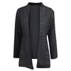 Jaquetas femininas jaqueta capuz para mulheres casaco feminino casual front blazer de manga longa stand colar colar terapia sólida