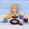 Interior Decorations 5 PCS/Set Dancing Toys Monk Car Dashboard Ornaments Home Office Desktop Tabletop