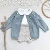 Jackets Baby Girls Knitted Cardigan Autumn Infant Boys Lovely Sweater Single Breasted Flowers Knit Jacket Clothes