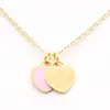 halsband kärlek hjärtdesigner smycken hänge halsband för kvinnor 18k guld platta rostfritt stål sydamerikansk mode accessorie282q