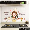 Stickers muraux Autocollant résistant à l'huile Cuisine multifonctionnelle Transparent Auto-adhésif Résistant aux hautes températures Mur décoratif imperméable DHWSZ