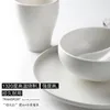 Plakalar 4pcs Mat Kase ve Plaka Seramik Seti Beyaz Dört Parçalı El Yaratıcı Malzemeler Kişiselleştirilmiş Restoran Porselen Sofra Takımı