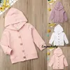 Giacche USPS Fast 0-24m Girls Giacca da cardigan Cardigan Coat Solid Cotton Maniche lunghe Outwear Outwear Colore Autunno Inverno Coats