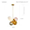 Chandeliers obras de arte lustre de quatro cores Globo Globe Luxury lâmpada de lâmpada de lâmpada de vidro iluminação de bola de vidro