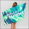 Towel Custom Sports Beach Towel 140X70Cm Microfiber Quickdrying Doublesided Fleece Fiber Bath Towels Drop Delivery Home Garden Textil Dhwue