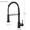 Rubinetti da cucina Quyanre Lavello nero opaco Pull Down Miscelatore monocomando Rotazione 360 Torneira Cozinha 221109