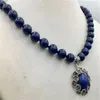 Collier penden en Lapis Lazuli egyptien naturel 10mm 18''254G6332515