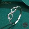 Silver Fashionc Infinity Love Rings Fine Cubic Zirconia Ring for Women Romantic Wedding Jewelry