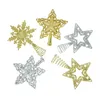 Adornos navideños Astilla Oro Brillo Árbol Estrella superior para el hogar Adornos navideños Noel 2023 Año de regalo