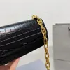 Sacs à bandoulière à chaîne unie mode femmes sac à bandoulière à rabat chaînes de marque célèbre sac à main en cuir de crocodile petit portefeuille de luxe sur mesure pour les femmes