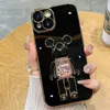 Electroplated 6D case iPhone 14 13 12 pro max 11 xs x xr xsmax 7 8 plus 14 Stereoscopic rotating Bear Stand Silicone Soft Case7727663