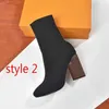 Heeled Heel Boots Elastic Boot Women Shoes High Heels Autumn Winter Socks Fashion Sexy Knitted Designer Alphabetic Lady Letter Thick LargeR23V