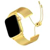 Rostfritt stål Tasselarmbandrem för Apple Watch 41mm 45mm 40mm 44mm 38mm 42mm 49mm Band med justerbar länk för IWatch Series Ultra 8 7 6 5 SE 4 3 Tillbehör