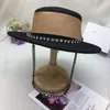 Berets 2022 Fedora Hut Retro Wollfilz Frauen Europäischen Punk Kette Neuheit Flache Top Hüte Männer Kappe Street Fashion Wild trend