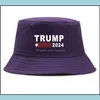 Casquettes De Baseball Simple Trump Bucket Sun Cap USA Élection Présidentielle 2024 Chapeau De Pêcheur Printemps Été Automne Chapeaux En Plein Air 3 Styles Avec Dif Dh3Dn