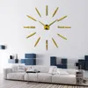 Настенные часы 3D Quartz Clock Modern Design Акриловая зеркала наклейка с большим украшением для домашней гостиной