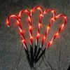 Decorações de Natal Solar Power Light String Candy Cane S Led Garden Ground Pluch Ano da sala Decoração de sala quente Atmosfera 221109