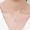 Collane con ciondolo a forma di cuore Diamante Moissanite da 3 carati Collana con ciondoli da sposa per feste in vero argento tibetano per gioielli da donna