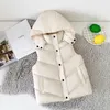 Gilet 2-12 anni Giacca senza maniche invernale per bambini Vestiti Addensare Gilet in cotone con cappuccio Gilet per bambini Cappotto per bambini 221109