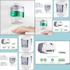 Flytande tvåldispenser i lager 700 ml väggmonterad Matic Soap Dispenser Touchless Hand Hine Spray Sensor Protective Cleaner Drop Deliv DHVKB