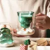 Decorazioni natalizie 300Ml Creativo Tazza di Natale Doppia parete Vetro resistente al calore Carino Tè Caffè Latte Tazza Regalo di Natale Per bambini Intero Dhymh