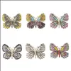 Pins Broschen Stifte Dragonfly Schmetterling Broschen Emaille Insektenstift Strass f￼r Frauen Faux Crystal Diamant Lapel Clip Broach Otokm