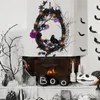 Flores decorativas Simulação de grinaldas de Halloween e galhos corvos pretos Rose com luz Favoras de decoração de garland scaria de penduramento