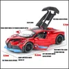 Andra interiörstillbehör 132 Alloy Bugatti Divo Super Sports Car Model Toy Die Cast PL Back Light Toys Fordon för barn DHPYF