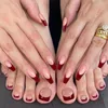 Kunstnagels 48 stks/doos Afneembare Vierkante Kop Tenen Ballerina Franse Fake Volledige Cover Nail Tips Set Manicure/Pedicure