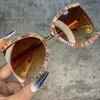 Gafas de sol de lujo de medio marco, gafas de diseñador de marca para mujer, perla cuadrada para mujer, gafas de gran tamaño para mujer, 221108