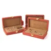 حقائب المجوهرات منتج بولي جلود تخزين مربع محمول لقلادة حلقة معرض المجوهرات