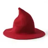 Geniş Kötü Şapkalar Cadılar Bayramı Cadı Şapkası Sihirbaz Sihirli Erkekler ve Kadın Yün Örgü Moda Solid Girlfriend Hediyeleri boyunca Çeşitlendirilmiş