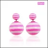 Stud Stud Earrings Brand Jewery Elegant For Women Stripe Ball Drop Delivery Jewelry Dhzds