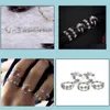 Bandringen 5 stks /Lot Boho -stijl ringsets voor vrouwen trouwband zirkoon kristal bloemvormige maan star ringen feestgeschenken vin dhkep