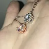 Collane con ciondolo Collana in argento tibetano Catena Pendenti con diamanti rotondi per le donne Regalo Colgantes De Or Bizuteria Pietra preziosa 925 Topazio