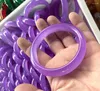 Bangle Real Natural 56-66mm Violet Alexandrite Jade Bransoletka Bransoletka darmowa pudełko