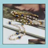 Colliers d'or mal bleu oeil tour de cou chanceux turc perle yeux collier pour femmes filles bijoux cadeau de fête en gros drop livraison neckl dhoek