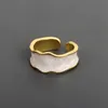 Burning Sand Emamel Drop Ring Glaze Harts White Black Copper Women's Personalized Simple Design öppna justerbara ringar